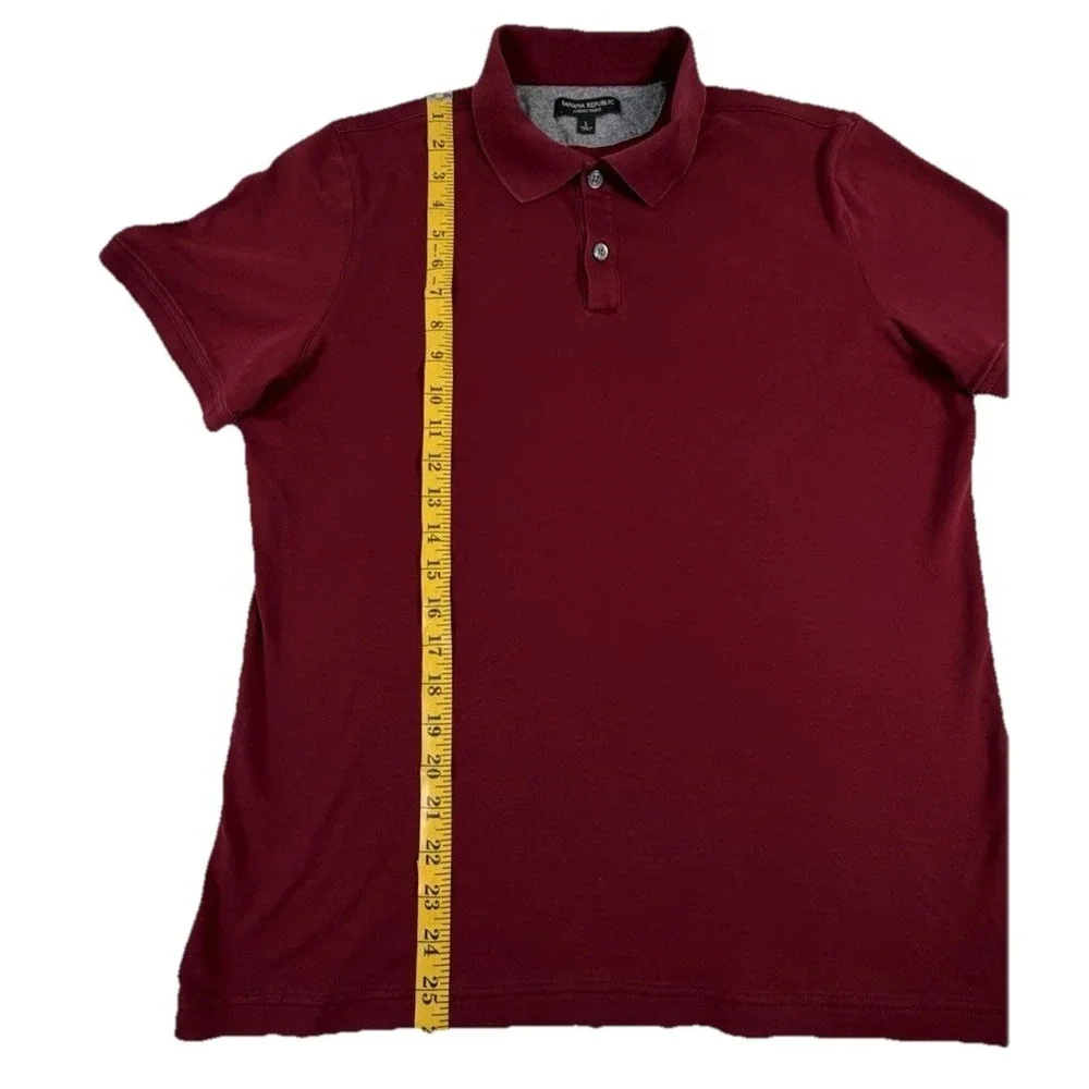 Banana Republic Luxury Touch Polo Shirt Men's Size Large Short Sleeve Casual Red